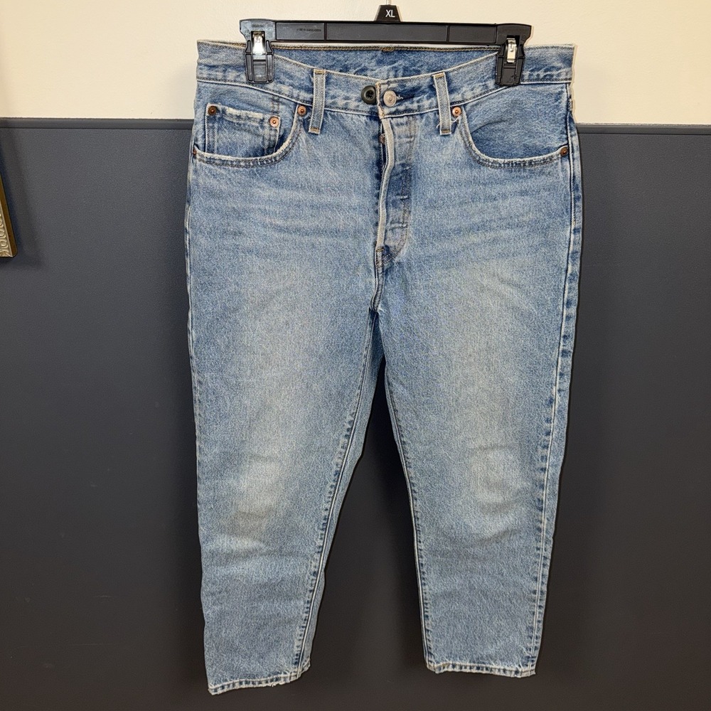 Levis 501 Jeans Womens 29x26 Blue Button Fly Straight 100% Cotton High Rise